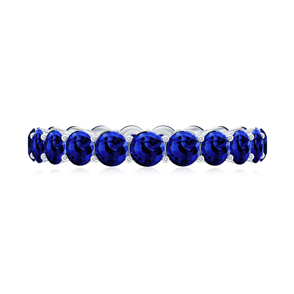 Certified Lab Grown Blue Sapphire Eternity Ring