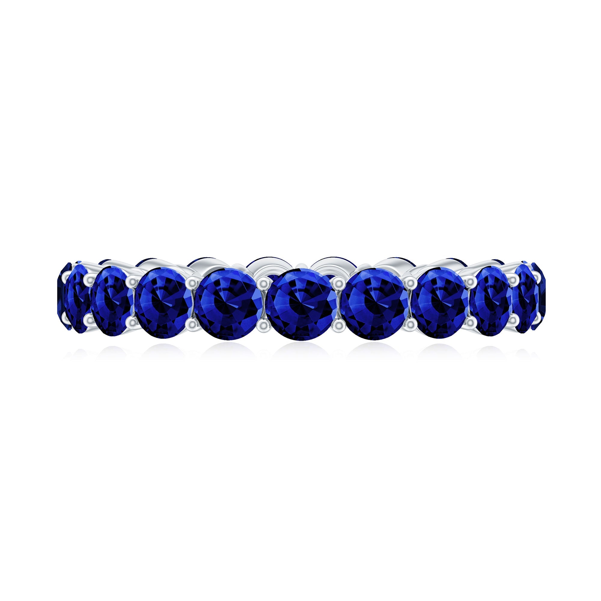 Certified Lab Grown Blue Sapphire Eternity Ring