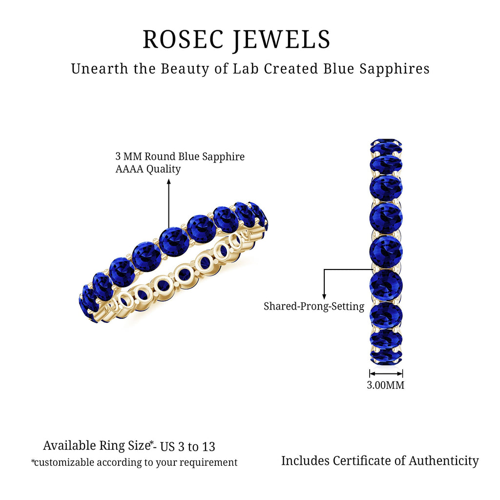 Certified Lab Grown Blue Sapphire Eternity Ring