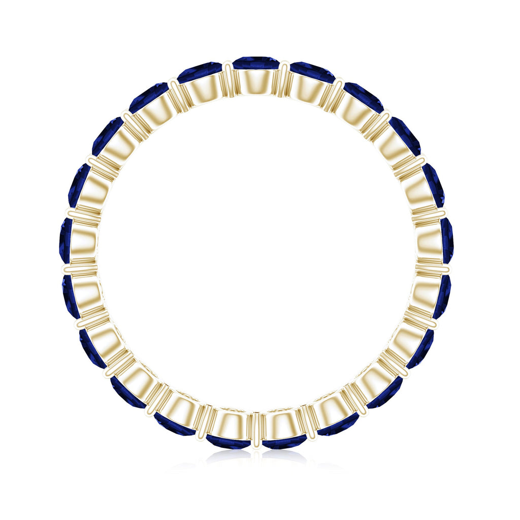 Certified Lab Grown Blue Sapphire Eternity Ring