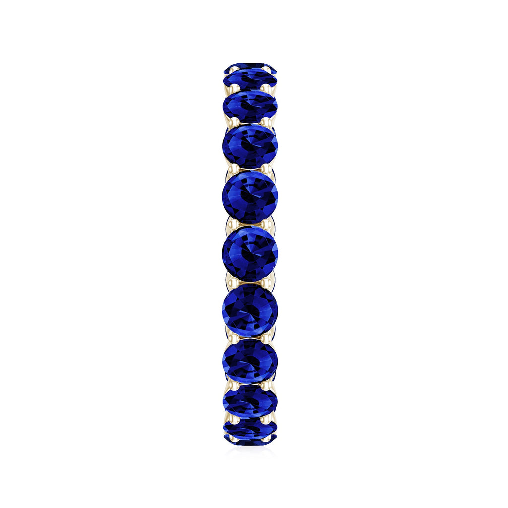 Certified Lab Grown Blue Sapphire Eternity Ring