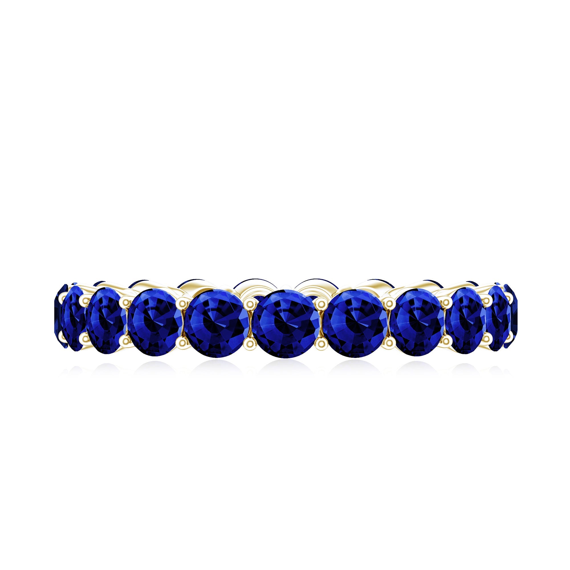 Certified Lab Grown Blue Sapphire Eternity Ring