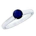 Natural 0.9 Carat Blue Sapphire Solitaire Promise Ring for Women