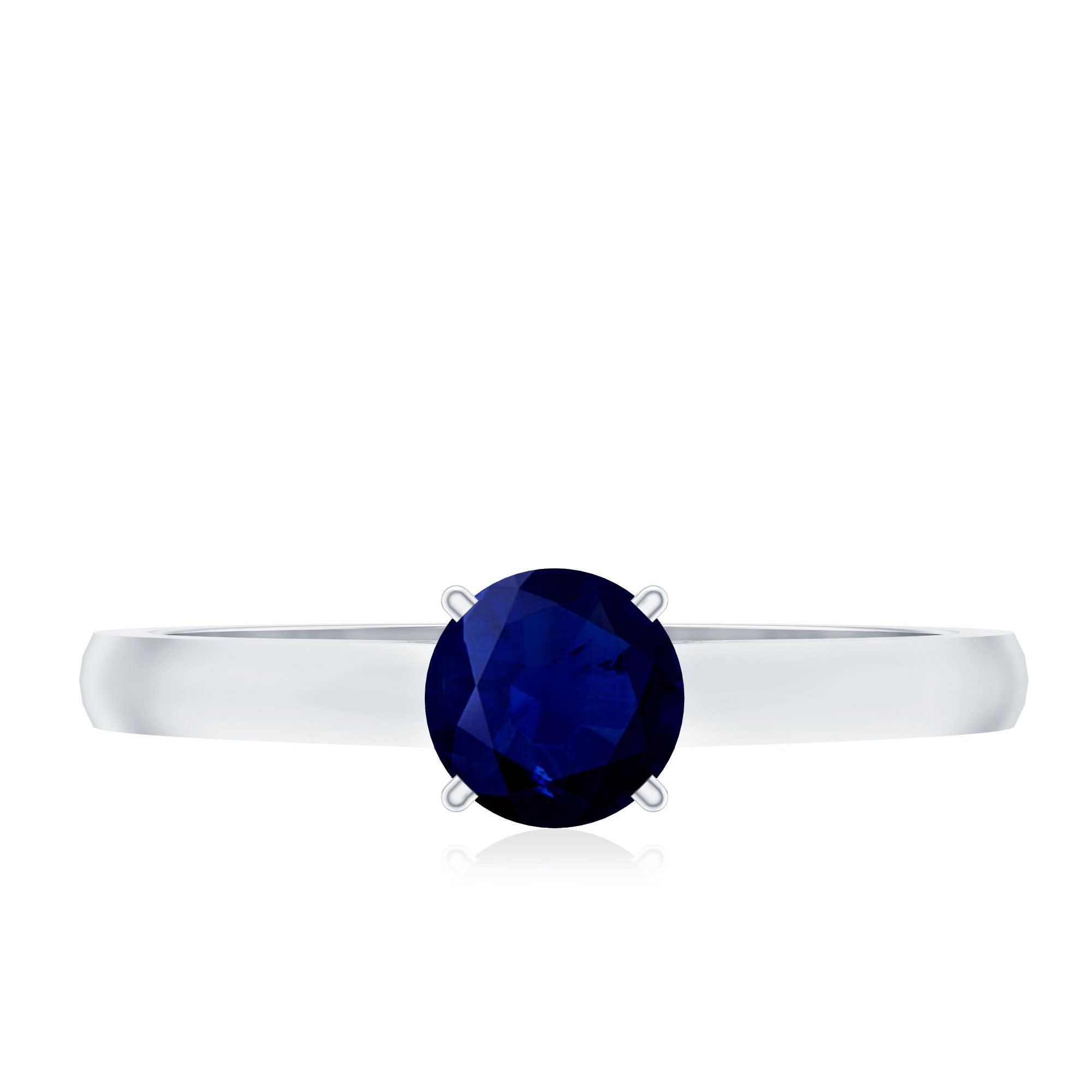 Natural 0.9 Carat Blue Sapphire Solitaire Promise Ring for Women