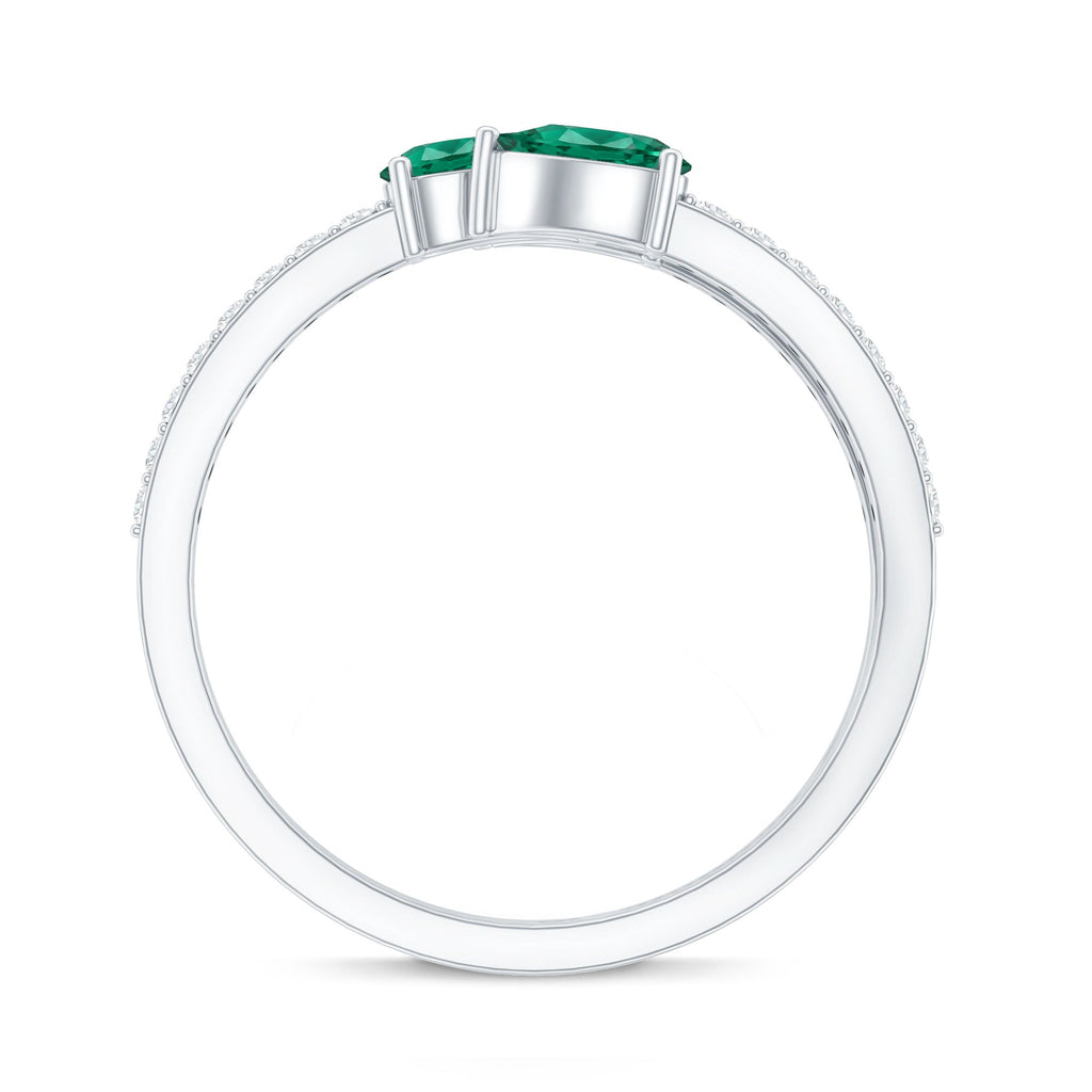 Certified Pear Shape Lab Grown Emerald Diamond Cocktail Ring