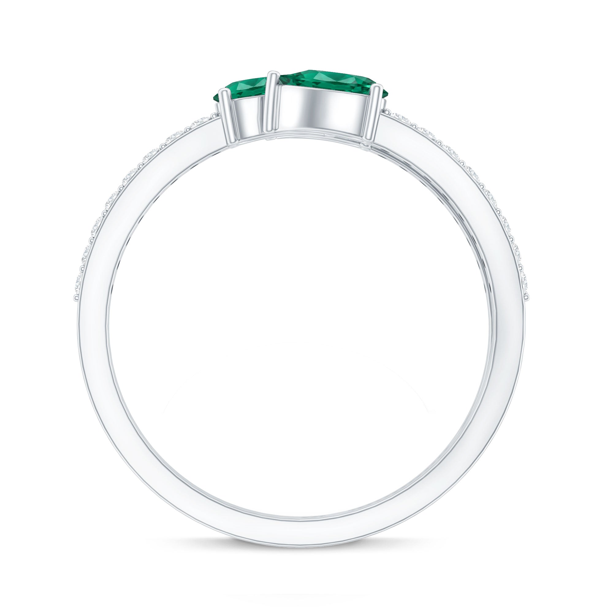 Certified Pear Shape Lab Grown Emerald Diamond Cocktail Ring