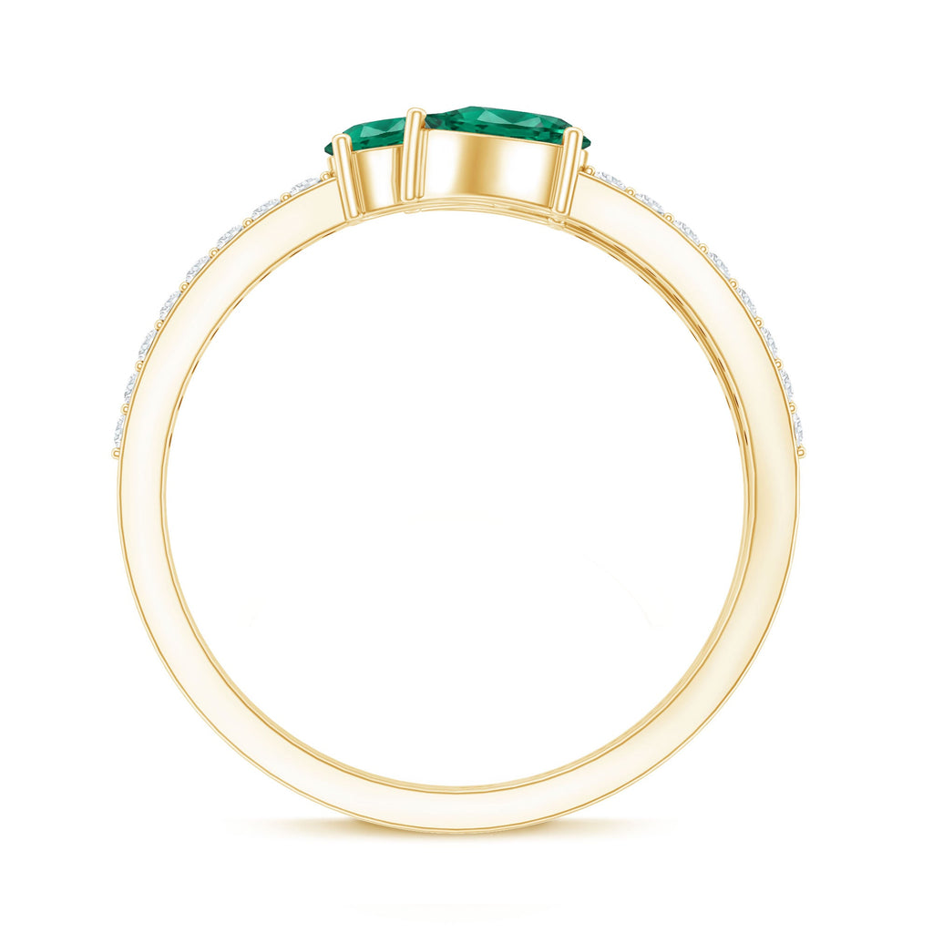 Certified Pear Shape Lab Grown Emerald Diamond Cocktail Ring