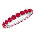 Shared Prong Set Round Created Ruby Full Eternity Band Ring