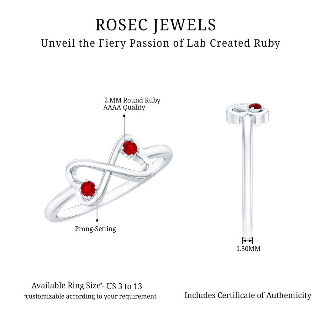Lab Created Ruby Infinity Heart Promise Ring