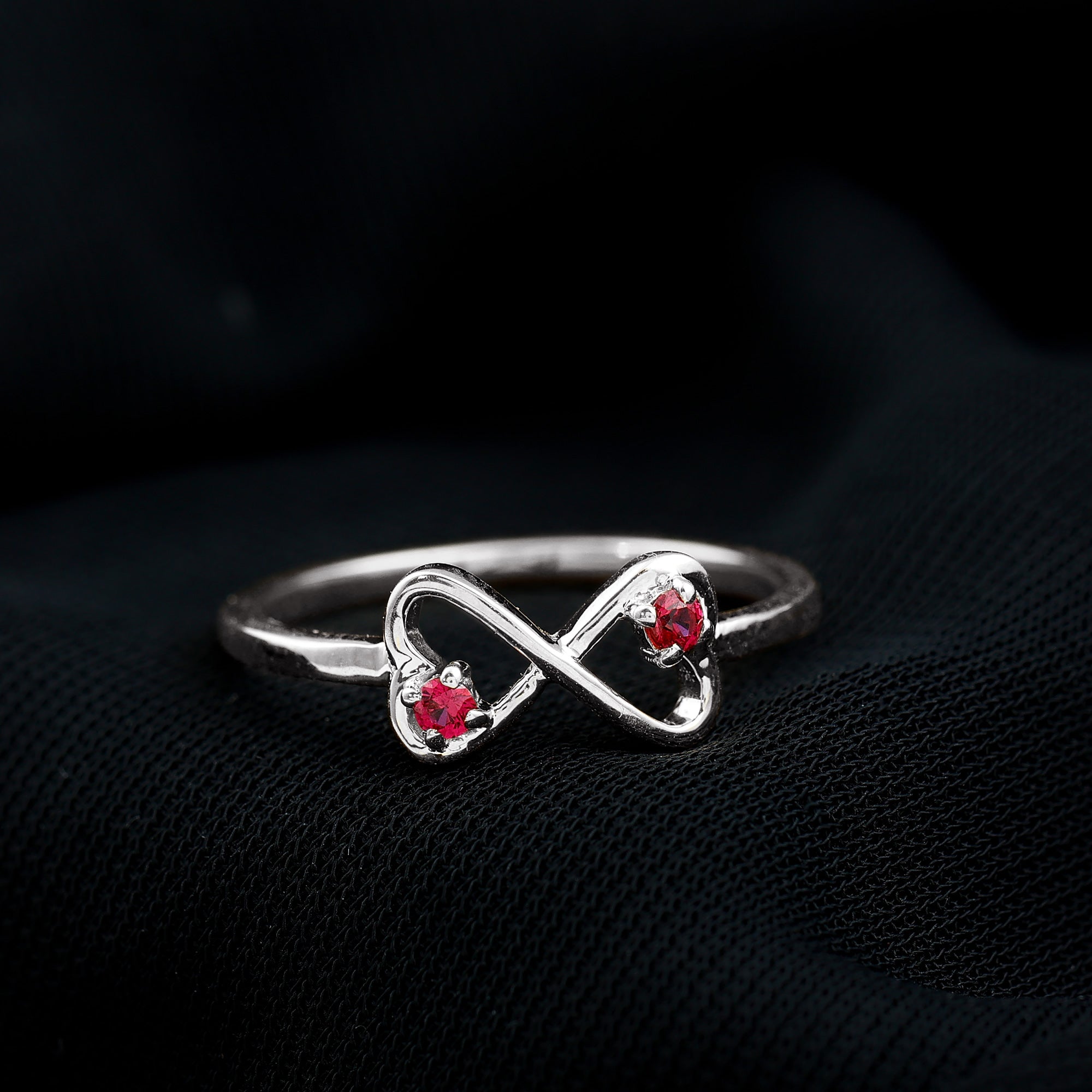 Lab Created Ruby Infinity Heart Promise Ring