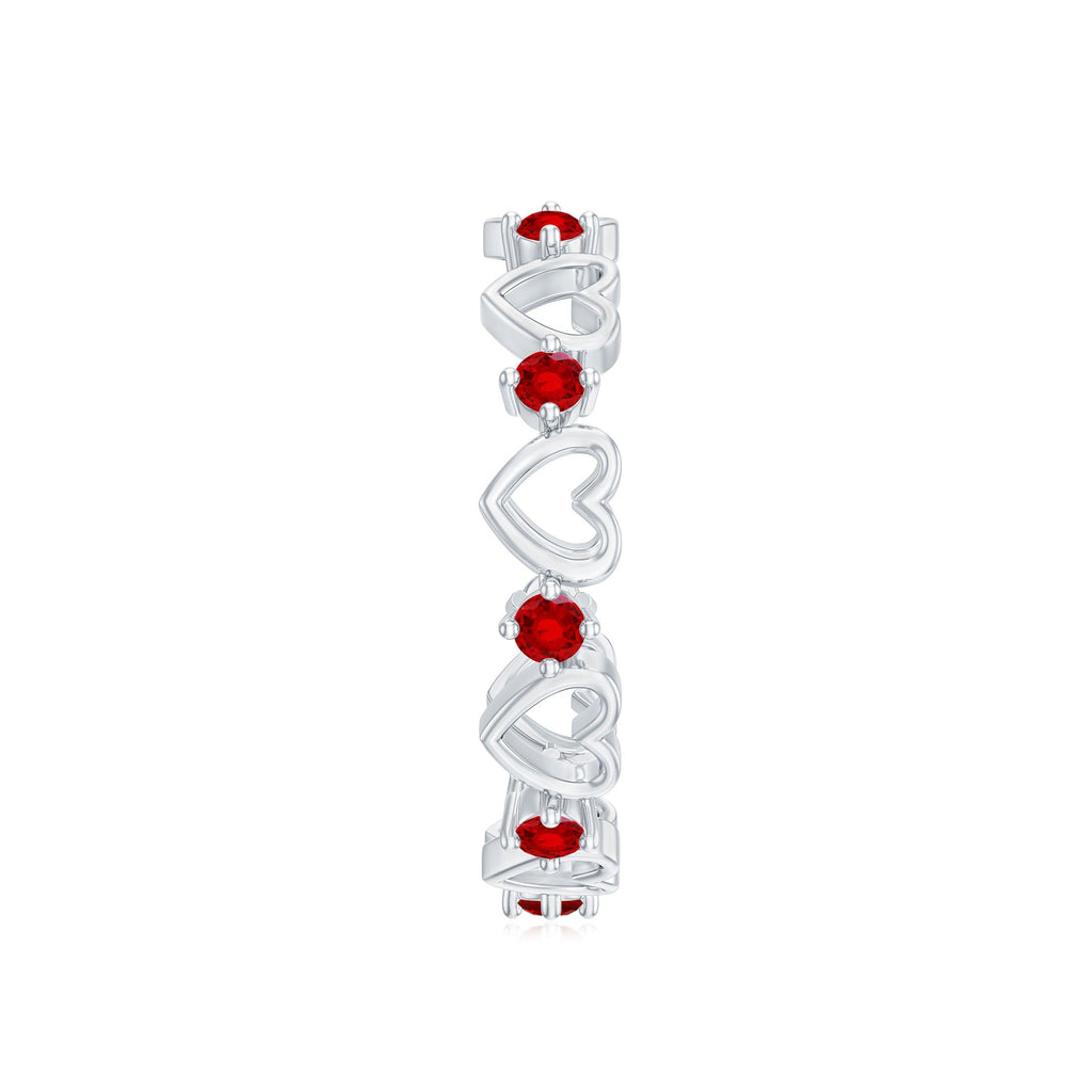 Certified Lab Created Ruby Heart Eternity Band Ring