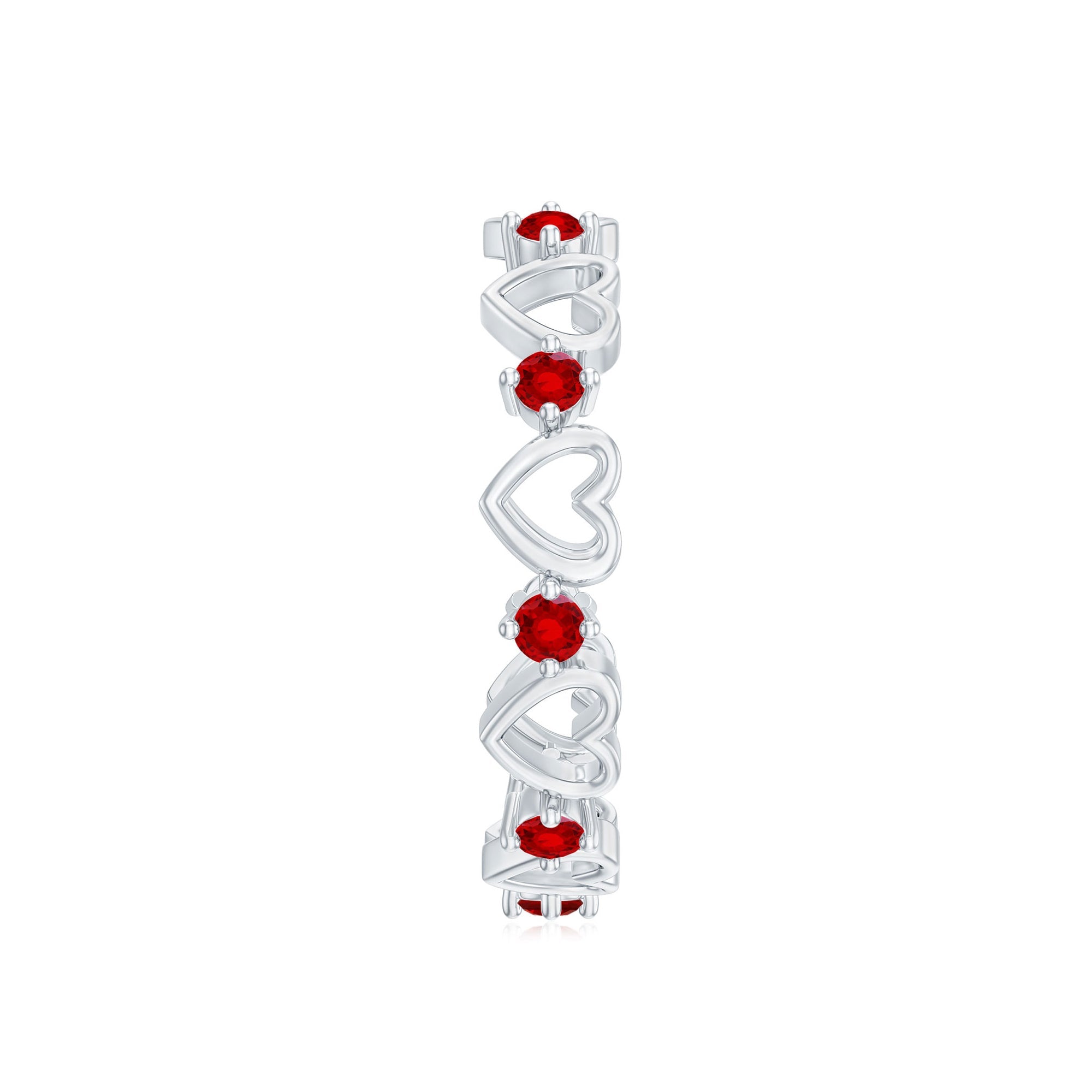 Certified Lab Created Ruby Heart Eternity Band Ring