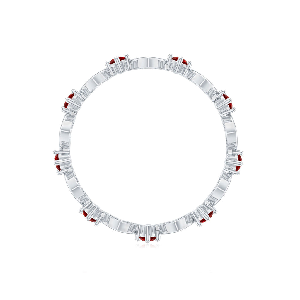 Certified Lab Created Ruby Heart Eternity Band Ring
