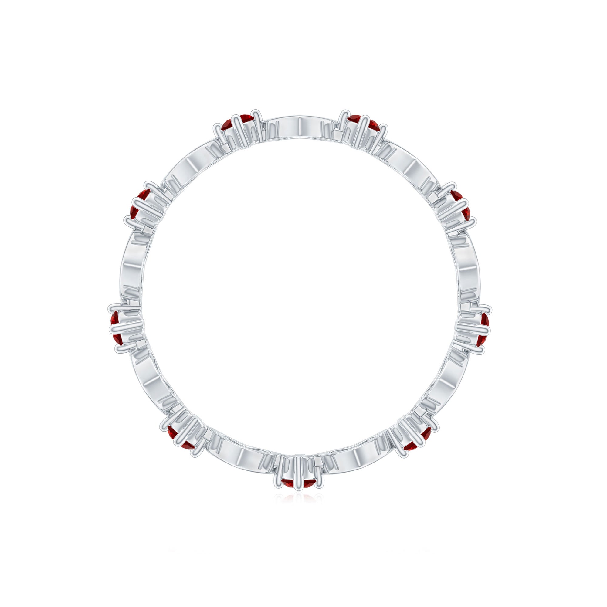 Certified Lab Created Ruby Heart Eternity Band Ring