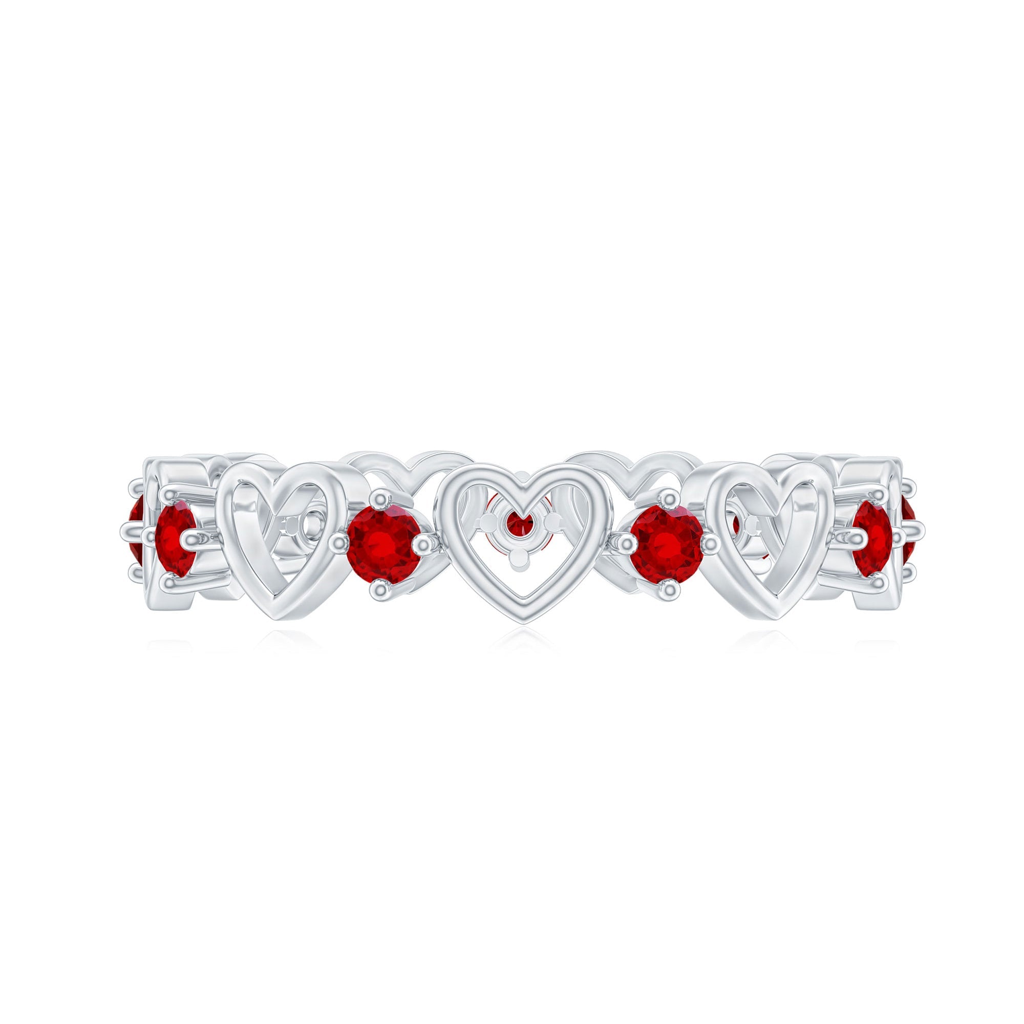 Certified Lab Created Ruby Heart Eternity Band Ring