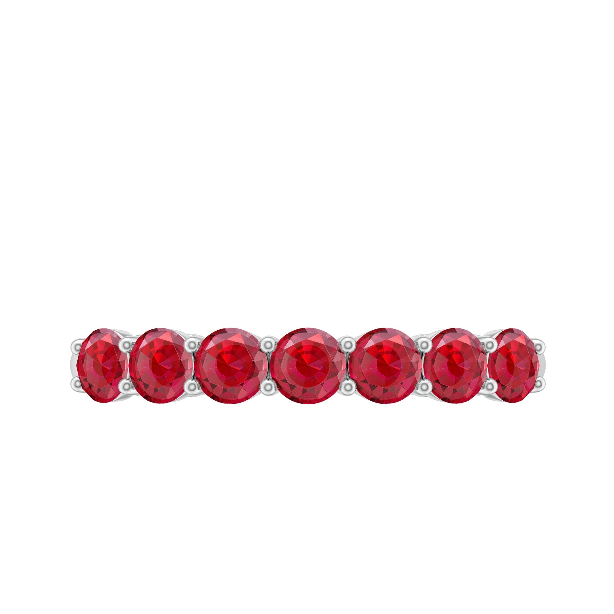 Lab Created Ruby Half Eternity Wedding Band