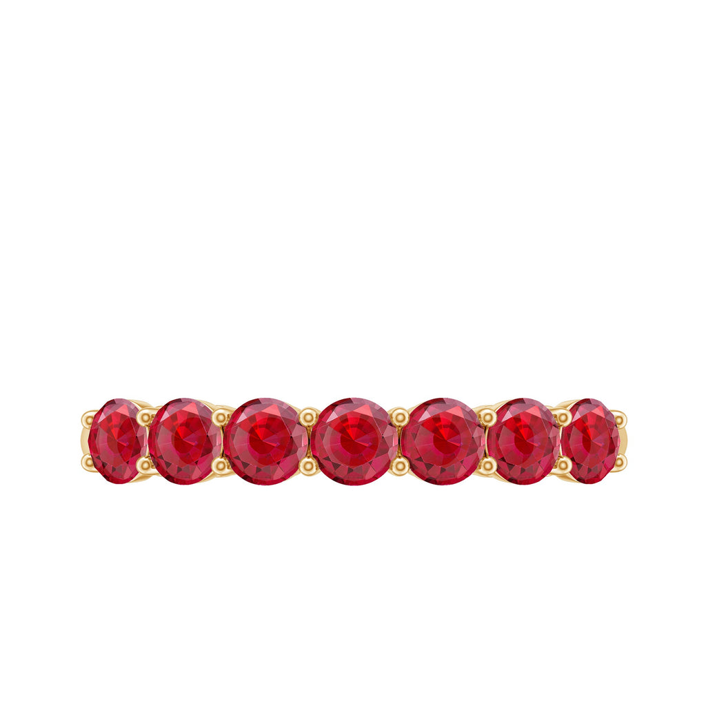 Lab Created Ruby Half Eternity Wedding Band