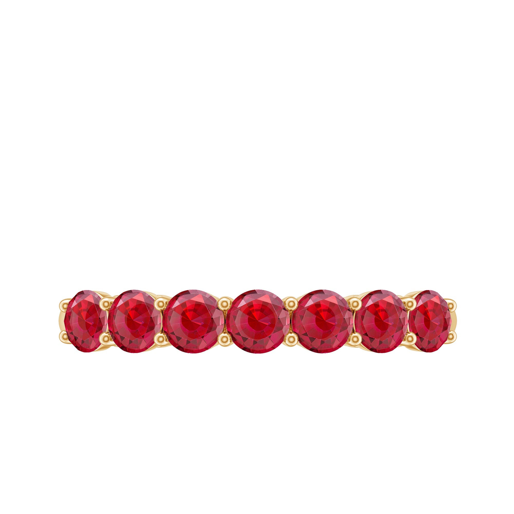 Lab Created Ruby Half Eternity Wedding Band