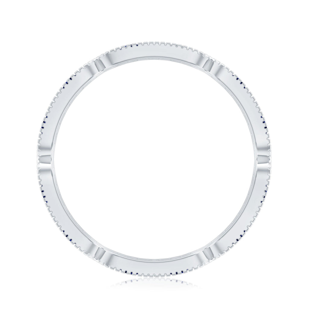 Certified Lab Grown Blue Sapphire Diamond Eternity Ring for Anniversary
