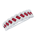 Natural Baguette Ruby Half Eternity Band with Diamond