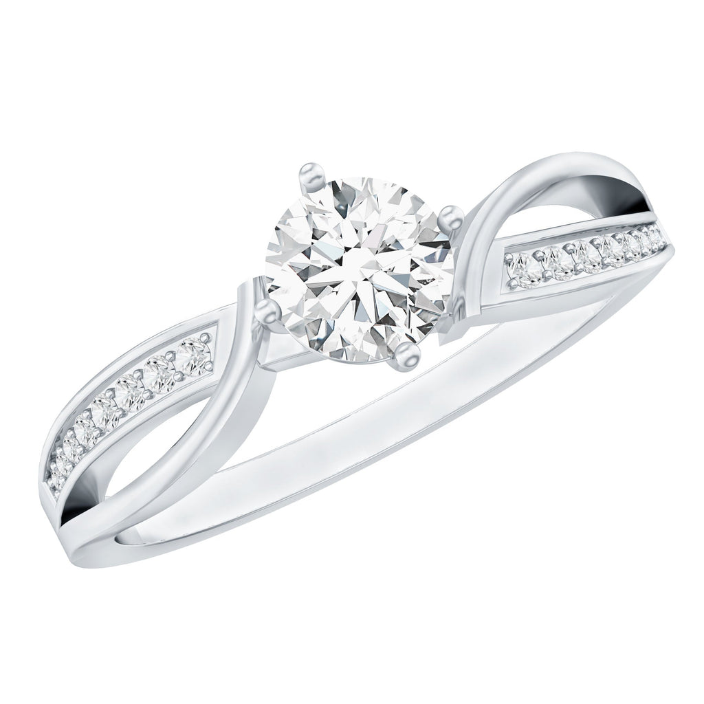 Certified Moissanite Infinity Engagement Ring for Women