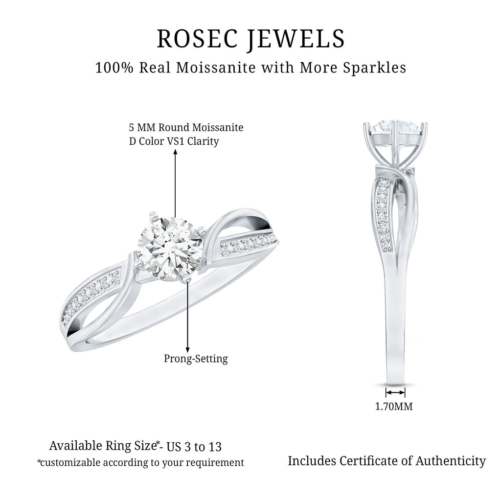 Certified Moissanite Infinity Engagement Ring for Women