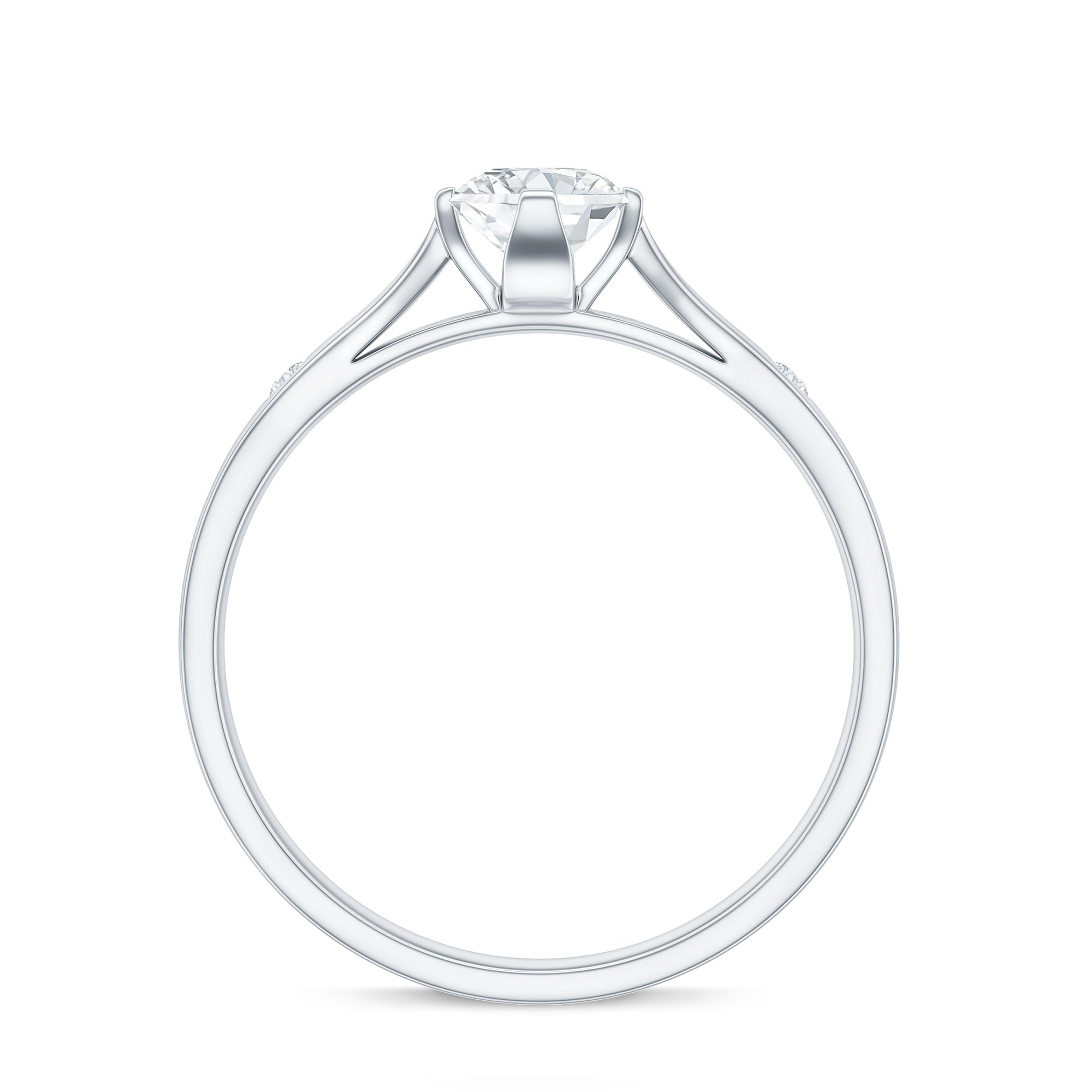 Floral Set Moissanite Solitaire Promise Ring for Her