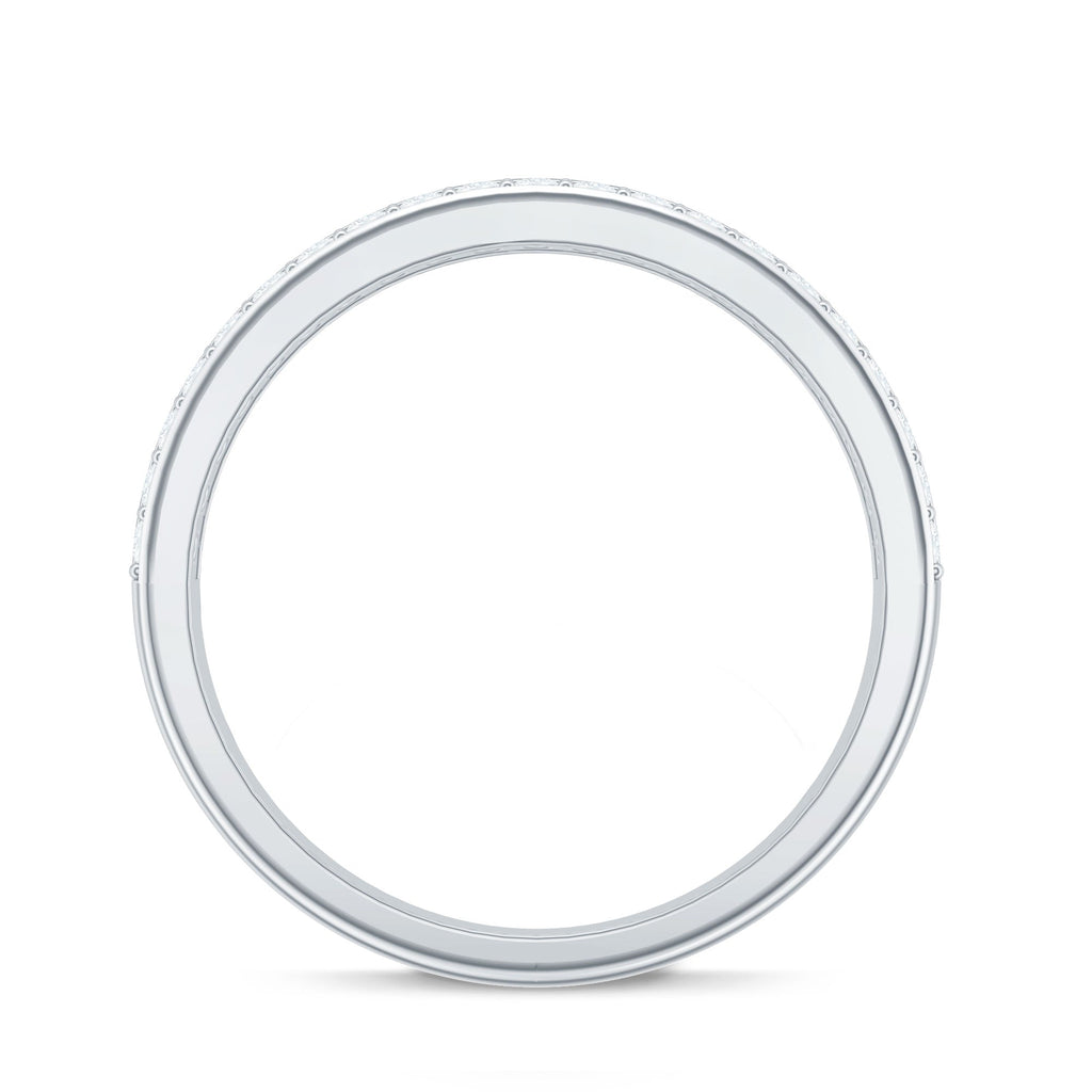 Certified Real Diamond Half Eternity Wedding Band