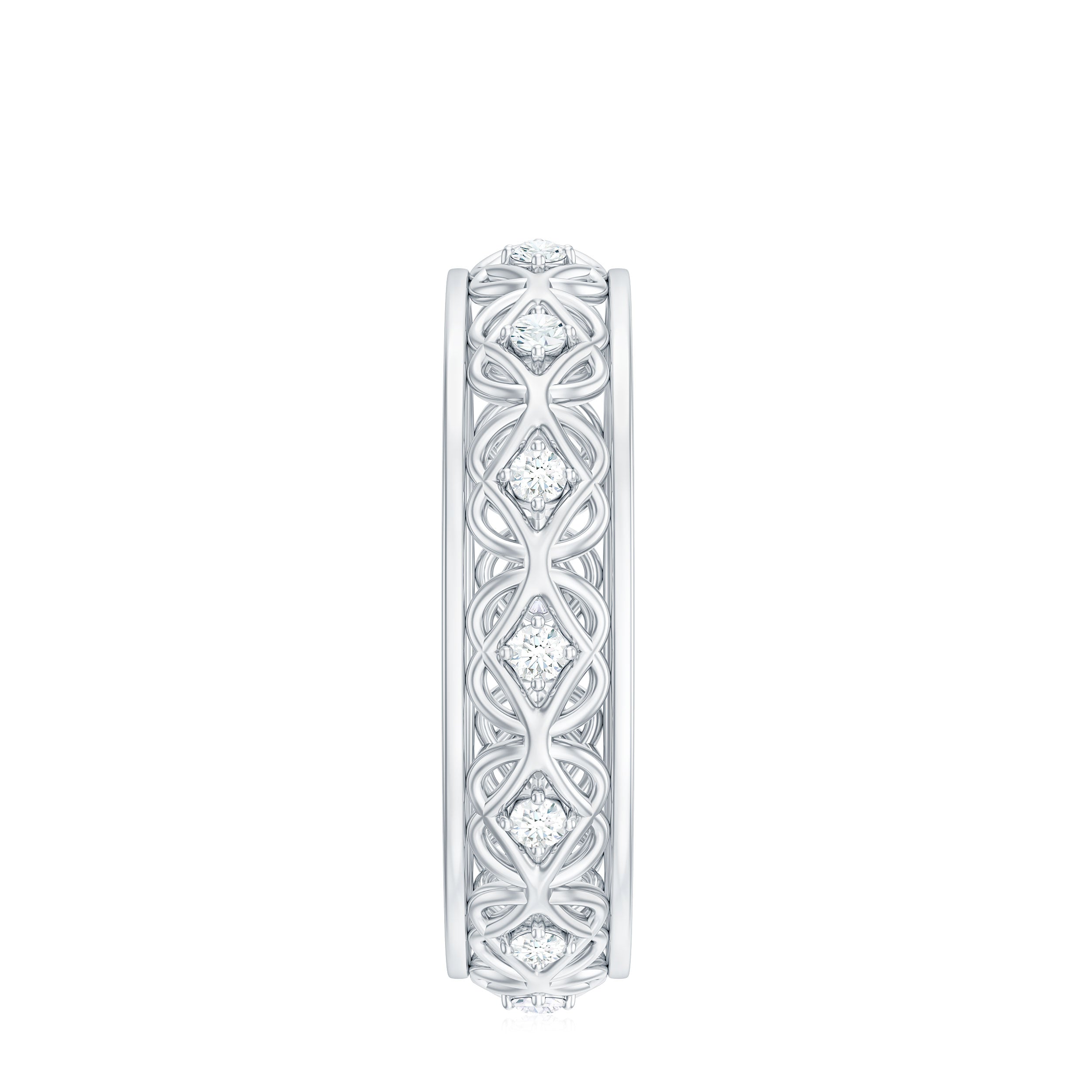 Moissanite Celtic Knot Wedding Band Ring