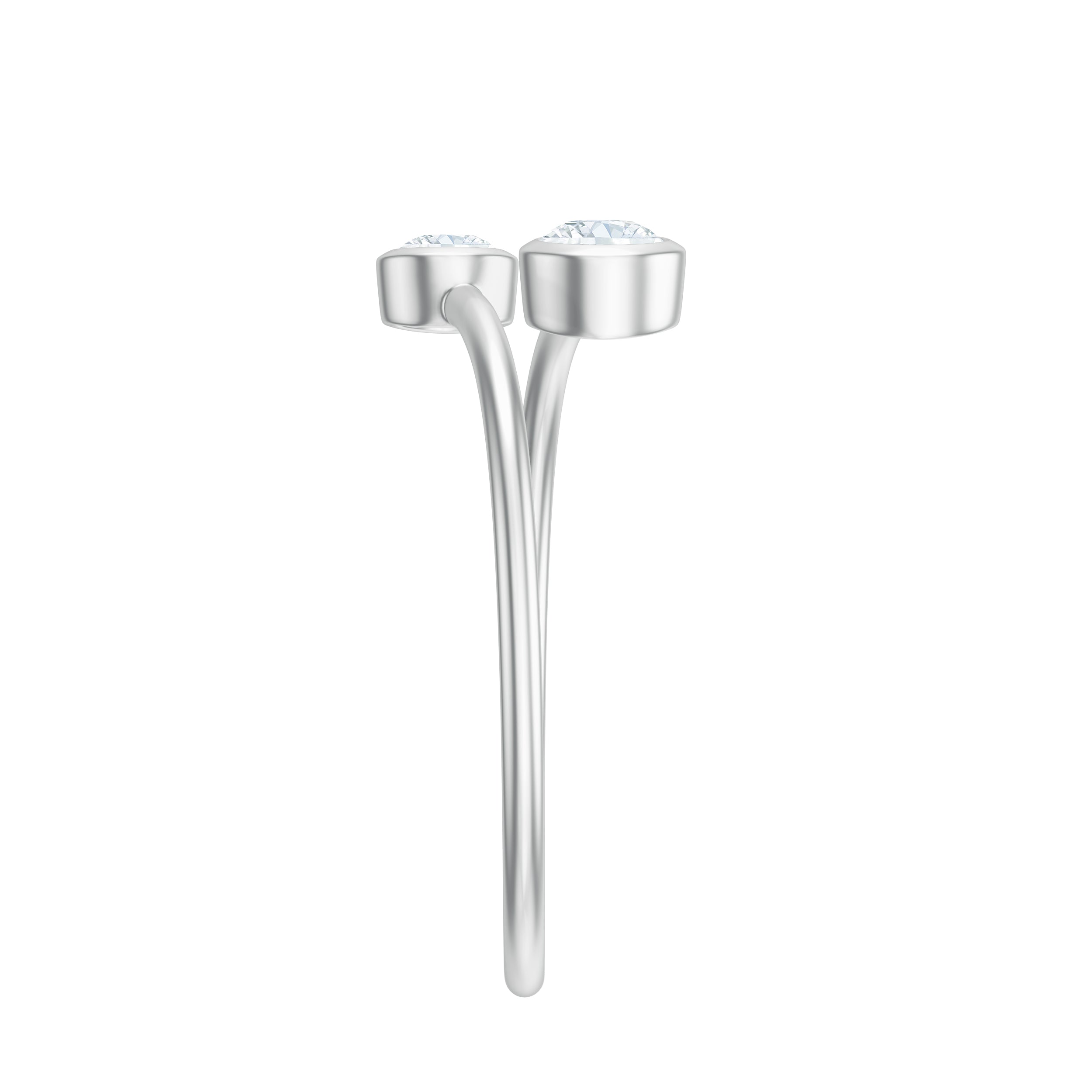 Bezel Set Diamond Toi Et Moi Ring for Promise