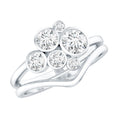 Round Moissanite Cluster Bridal Ring Set for Women