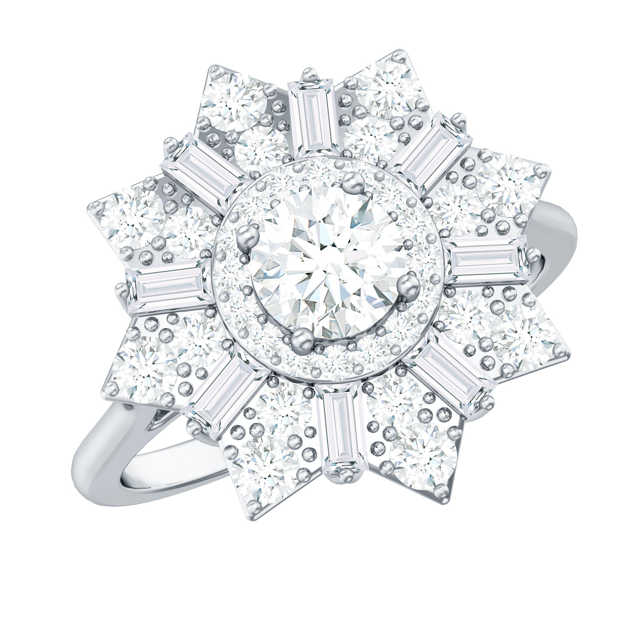 Certified Brilliant Cut Moissanite Cocktail Engagement Ring for Women