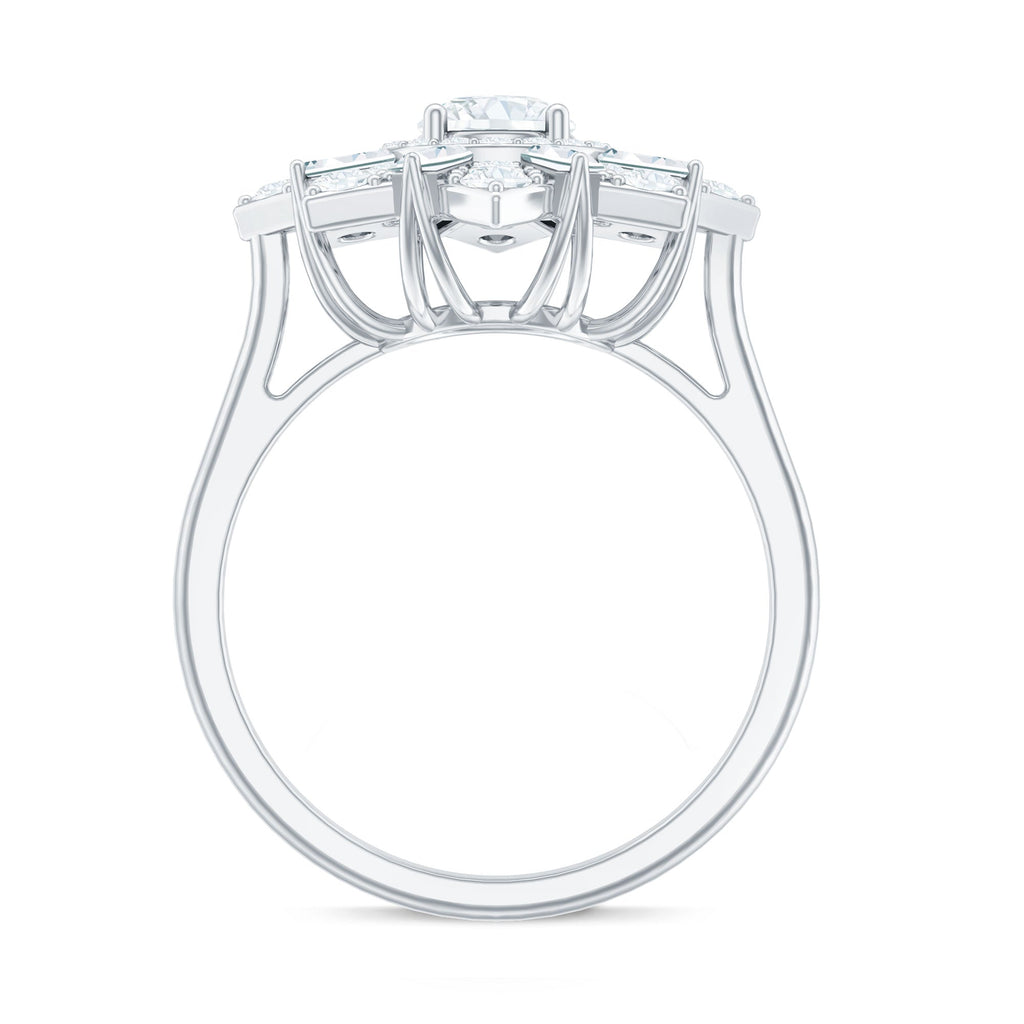 Certified Brilliant Cut Moissanite Cocktail Engagement Ring for Women