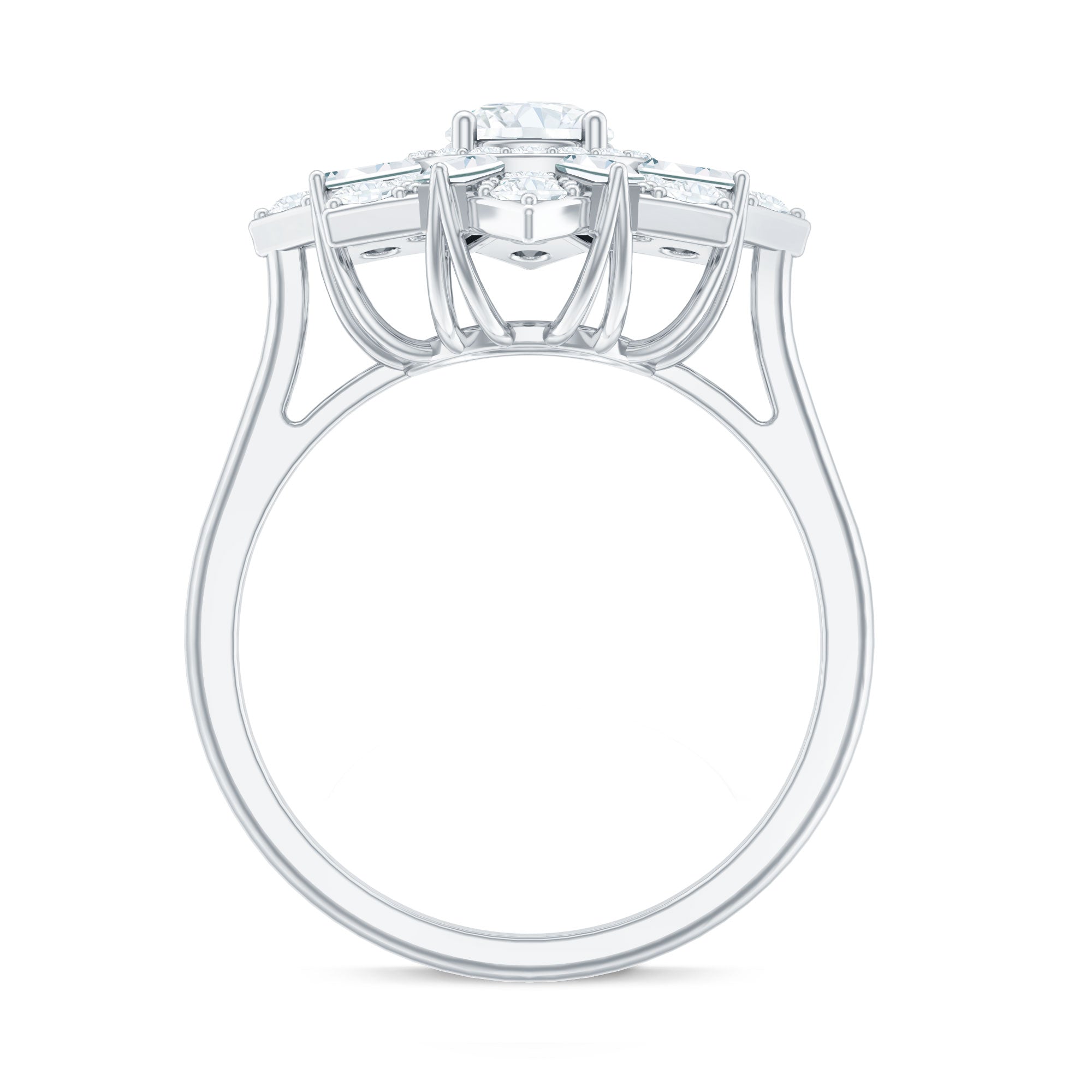Certified Brilliant Cut Moissanite Cocktail Engagement Ring for Women