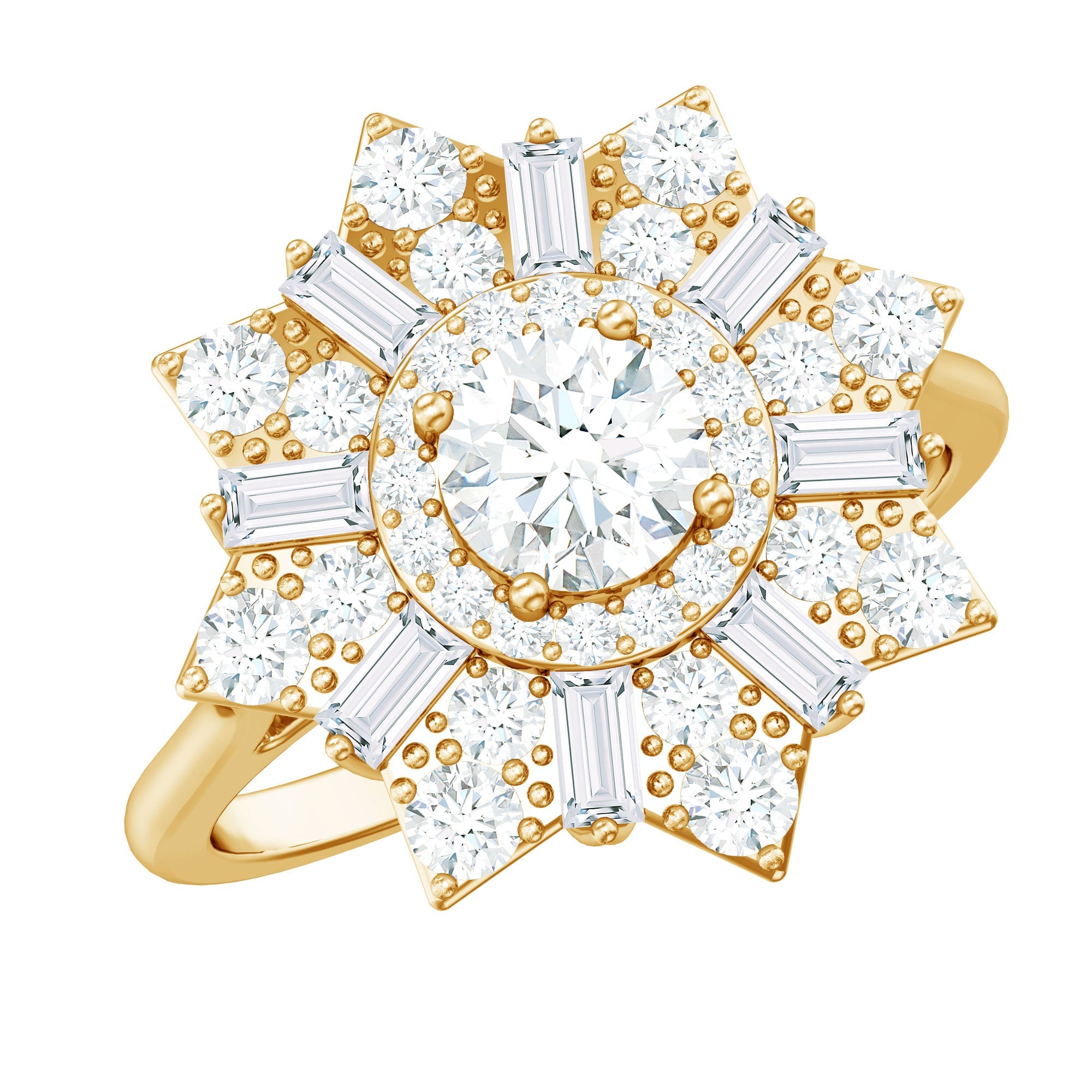 Certified Brilliant Cut Moissanite Cocktail Engagement Ring for Women