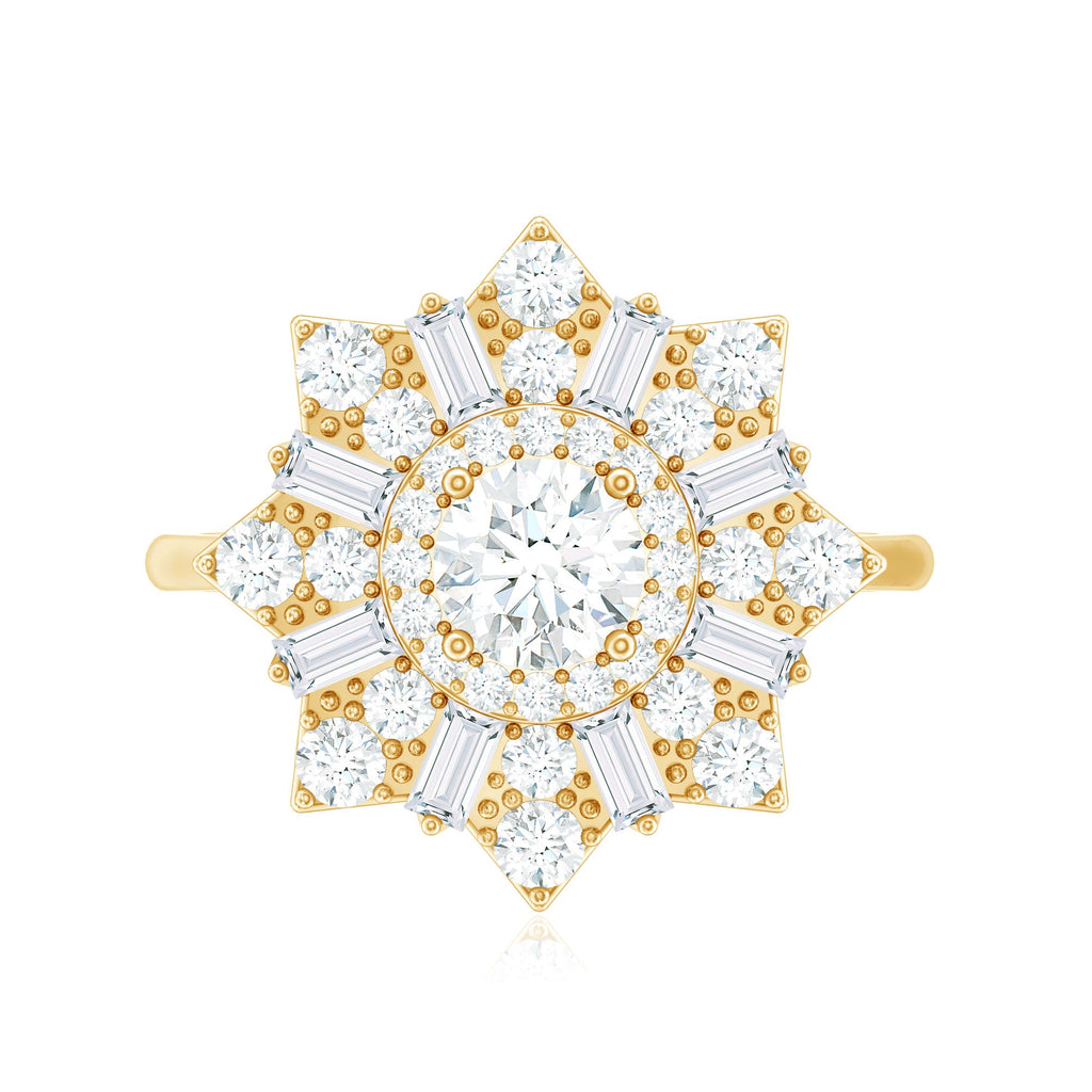 Certified Brilliant Cut Moissanite Cocktail Engagement Ring for Women