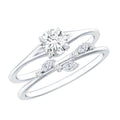 Certified Round Moissanite Modern Wedding Ring Set