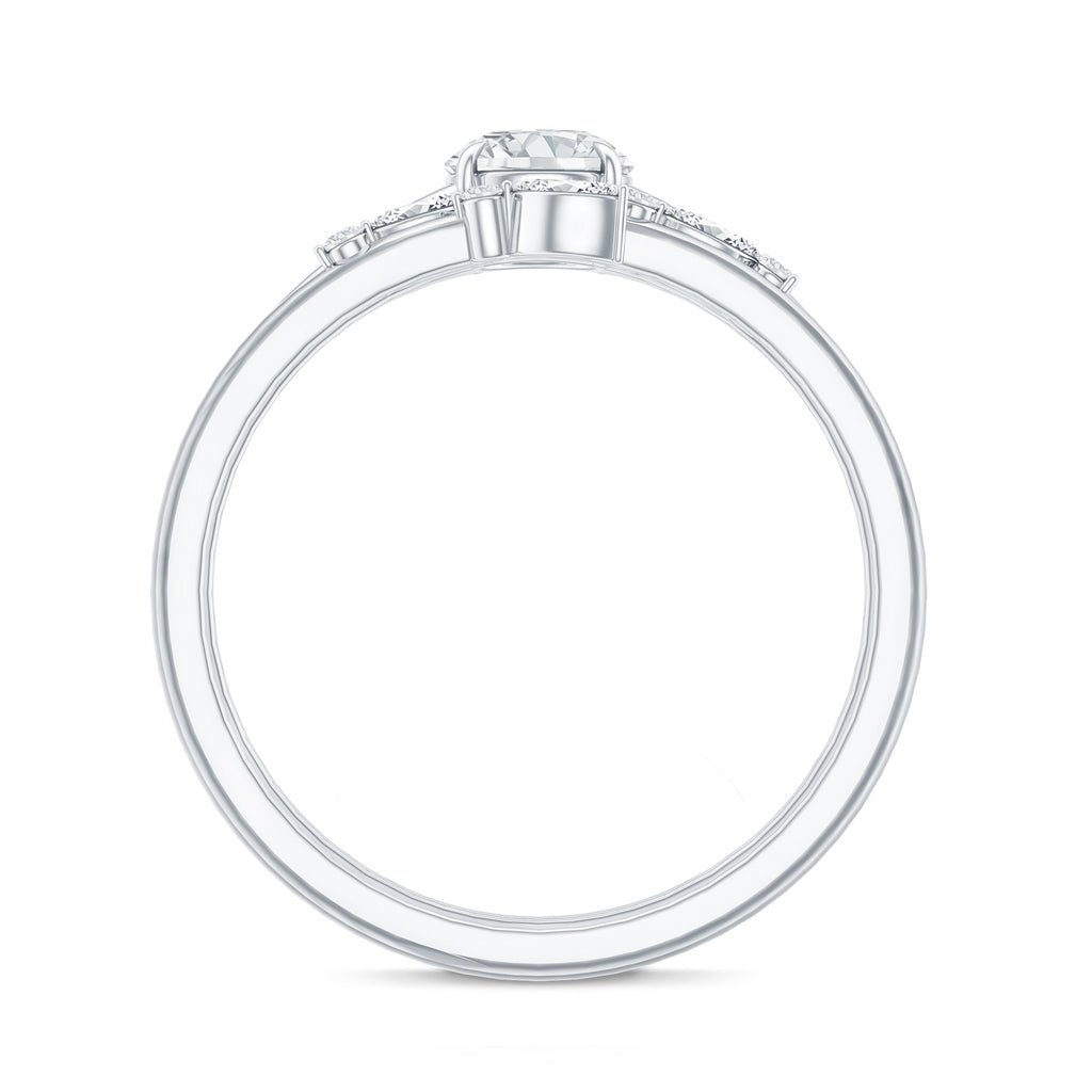 Certified Round Moissanite Modern Wedding Ring Set