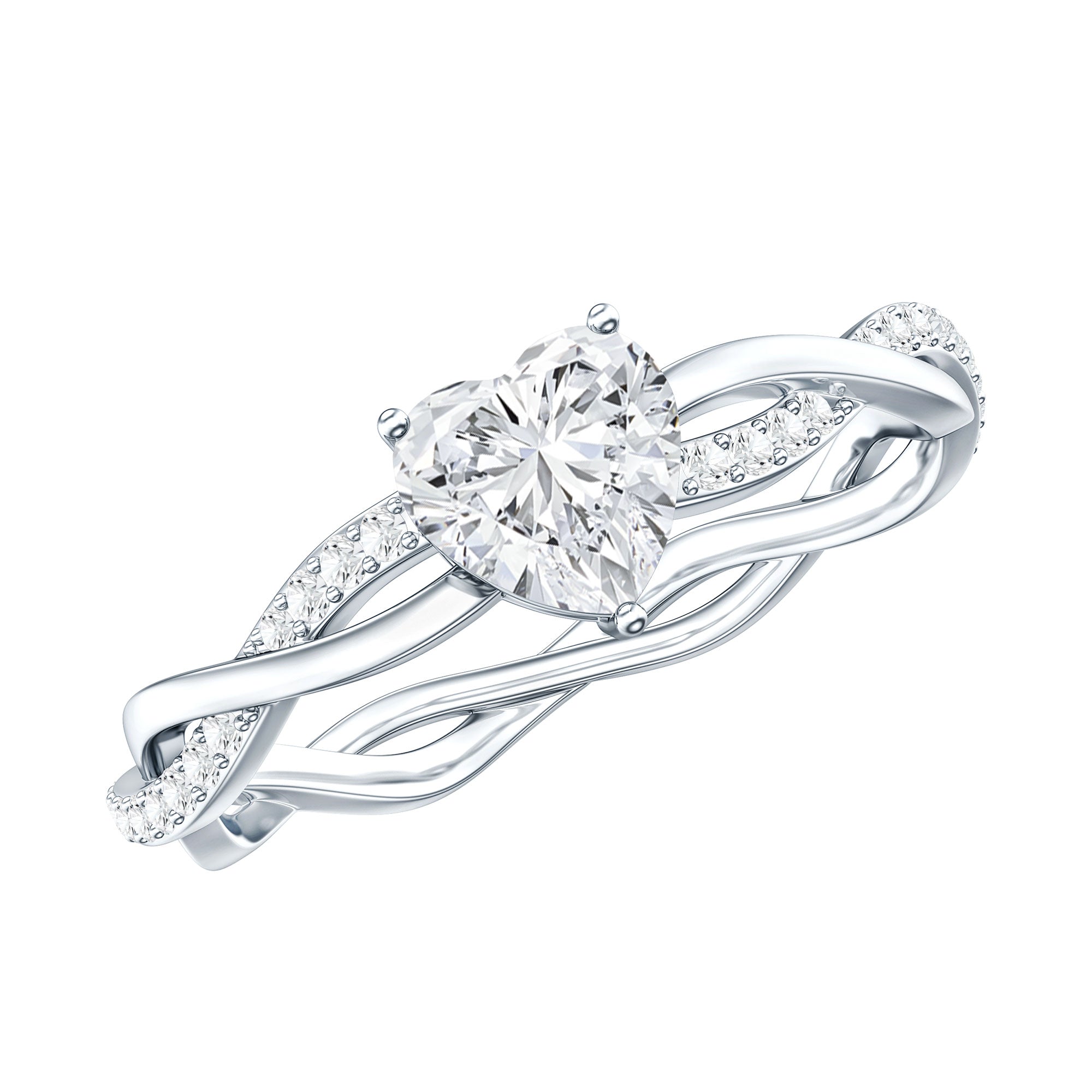 Heart Shape Moissanite Solitaire Promise Ring