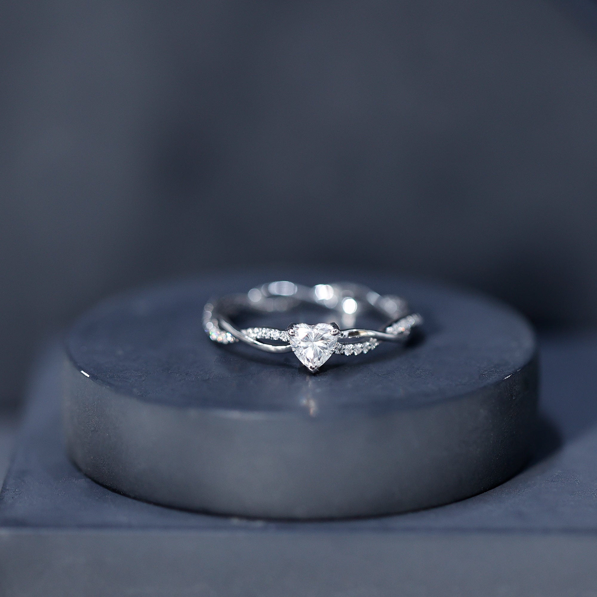 Heart Shape Moissanite Solitaire Promise Ring