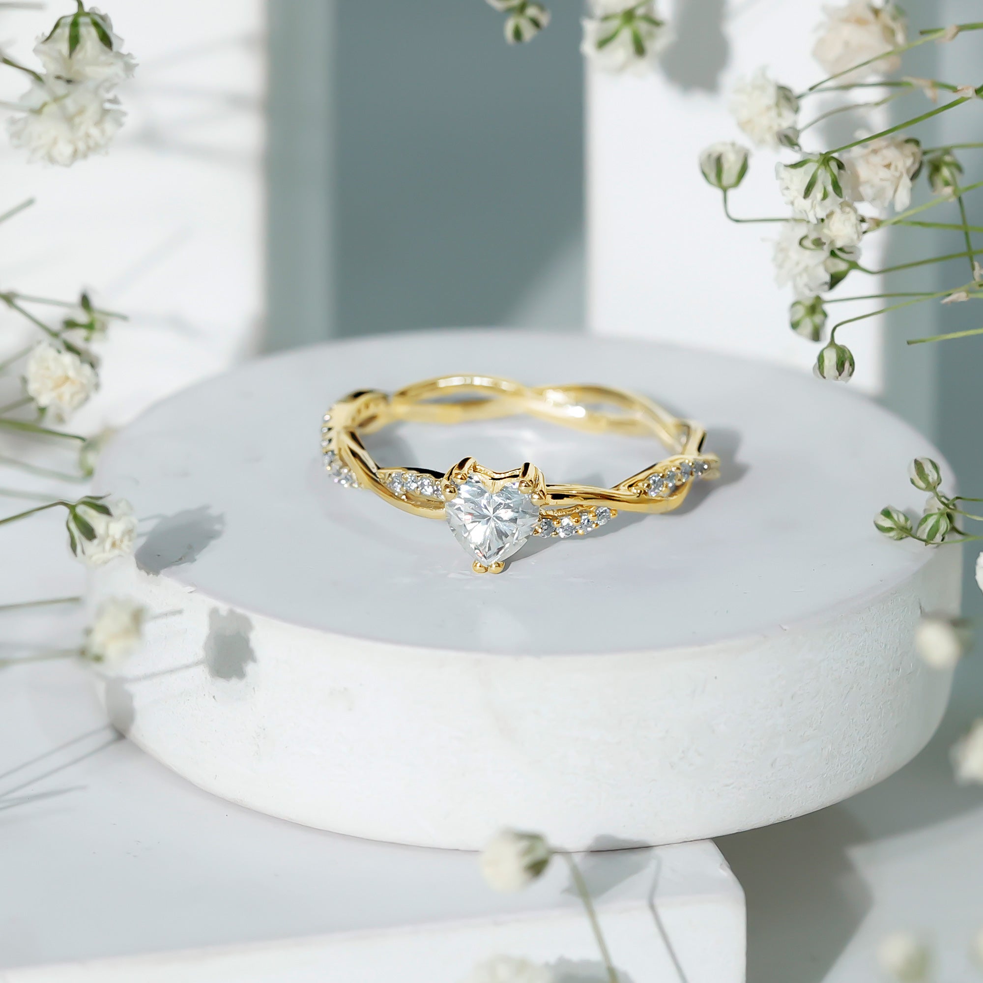 Heart Shape Moissanite Solitaire Promise Ring