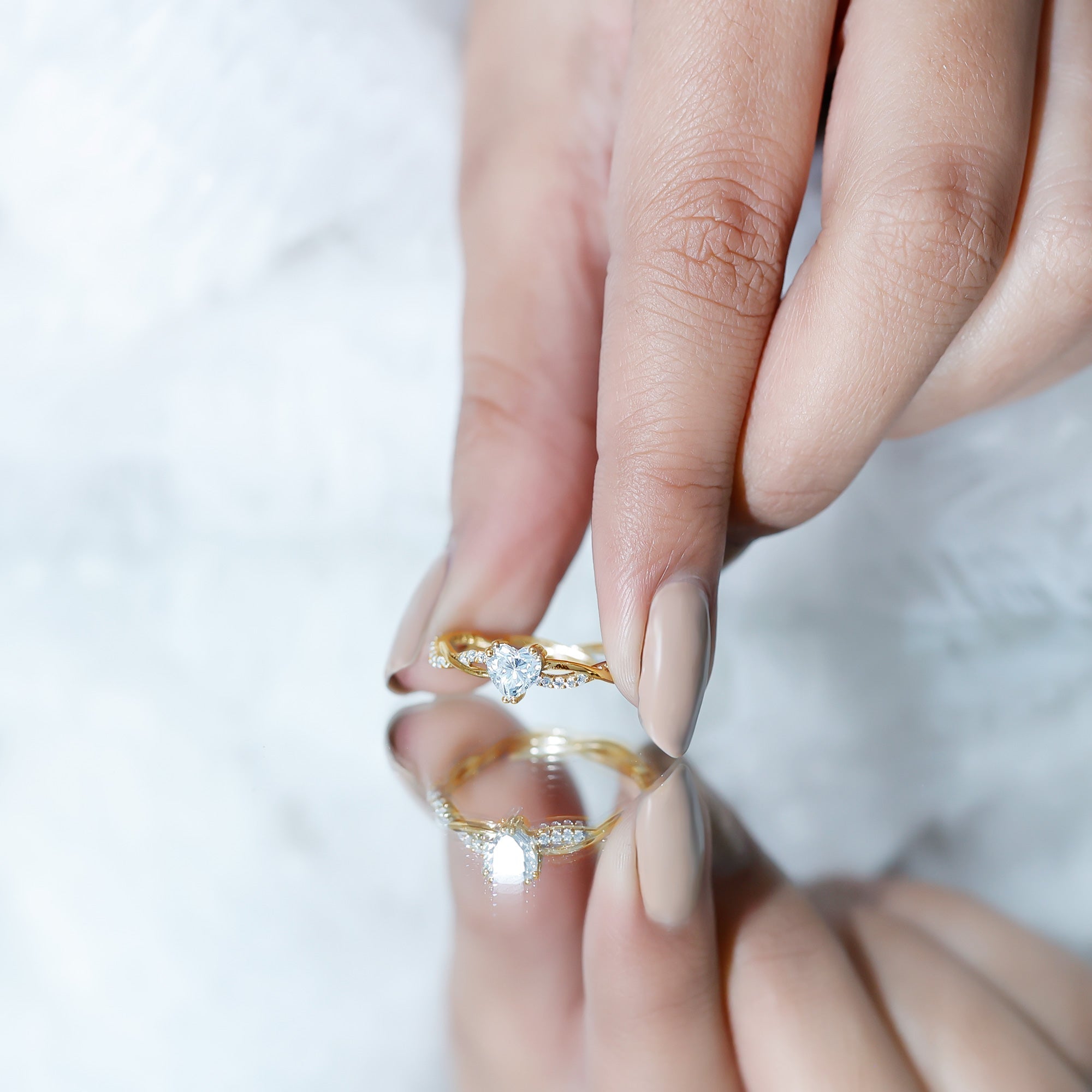 Heart Shape Moissanite Solitaire Promise Ring
