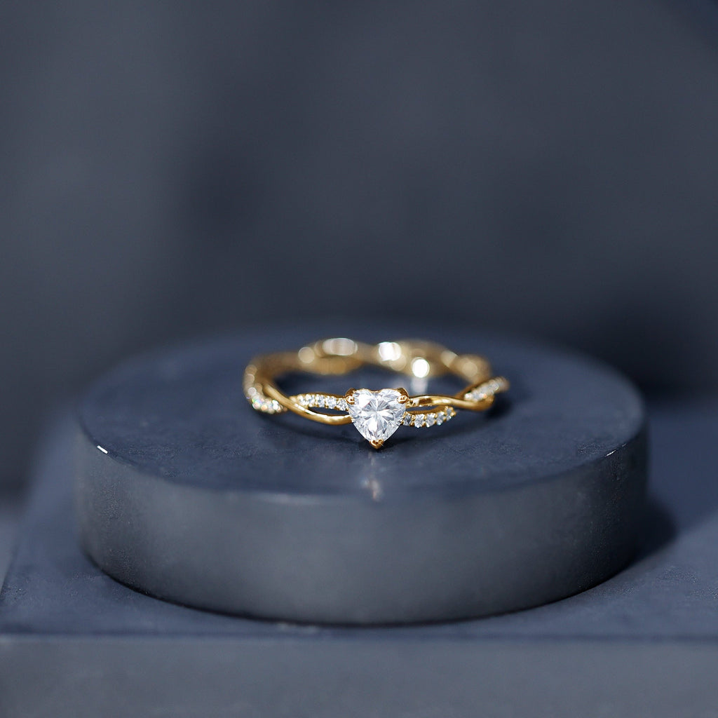 Heart Shape Moissanite Solitaire Promise Ring