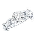Certified Moissanite Engagement Ring with Ivy Scroll Shank