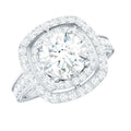 2 Carat Round Shape Moissanite Double Halo Statement Ring