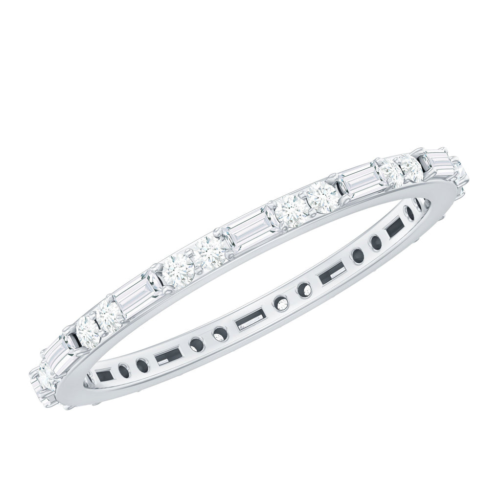 Real Baguette and Round Diamond Full Eternity Ring