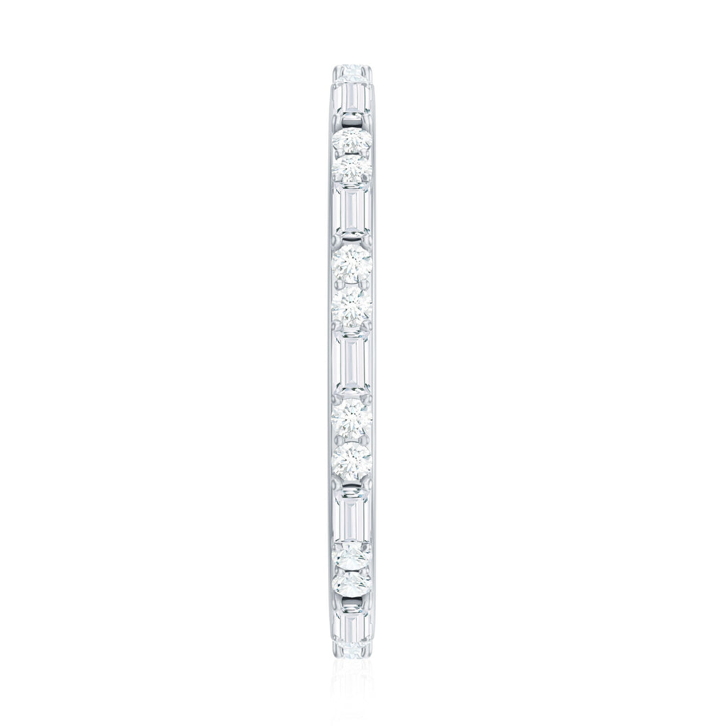 Real Baguette and Round Diamond Full Eternity Ring