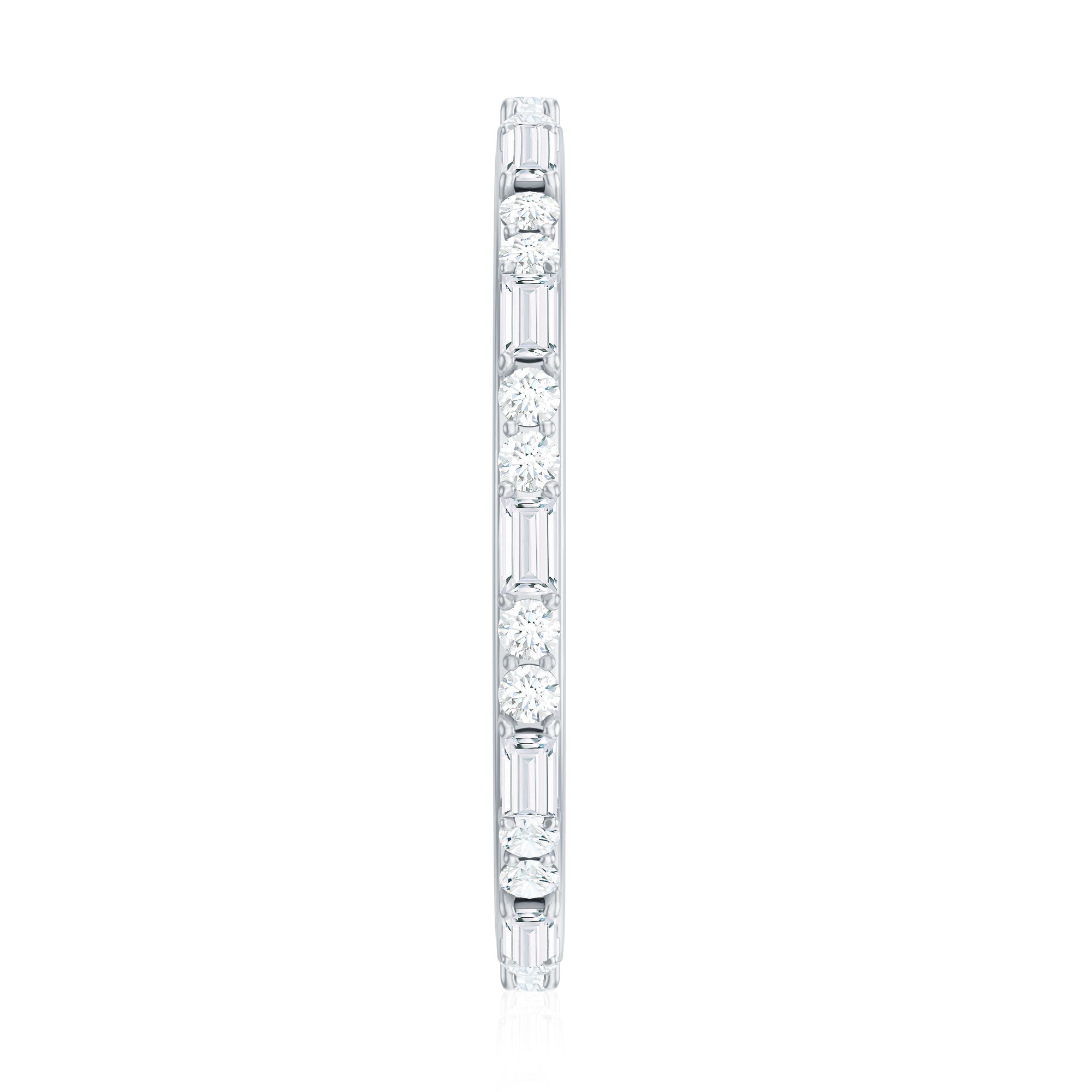 Real Baguette and Round Diamond Full Eternity Ring