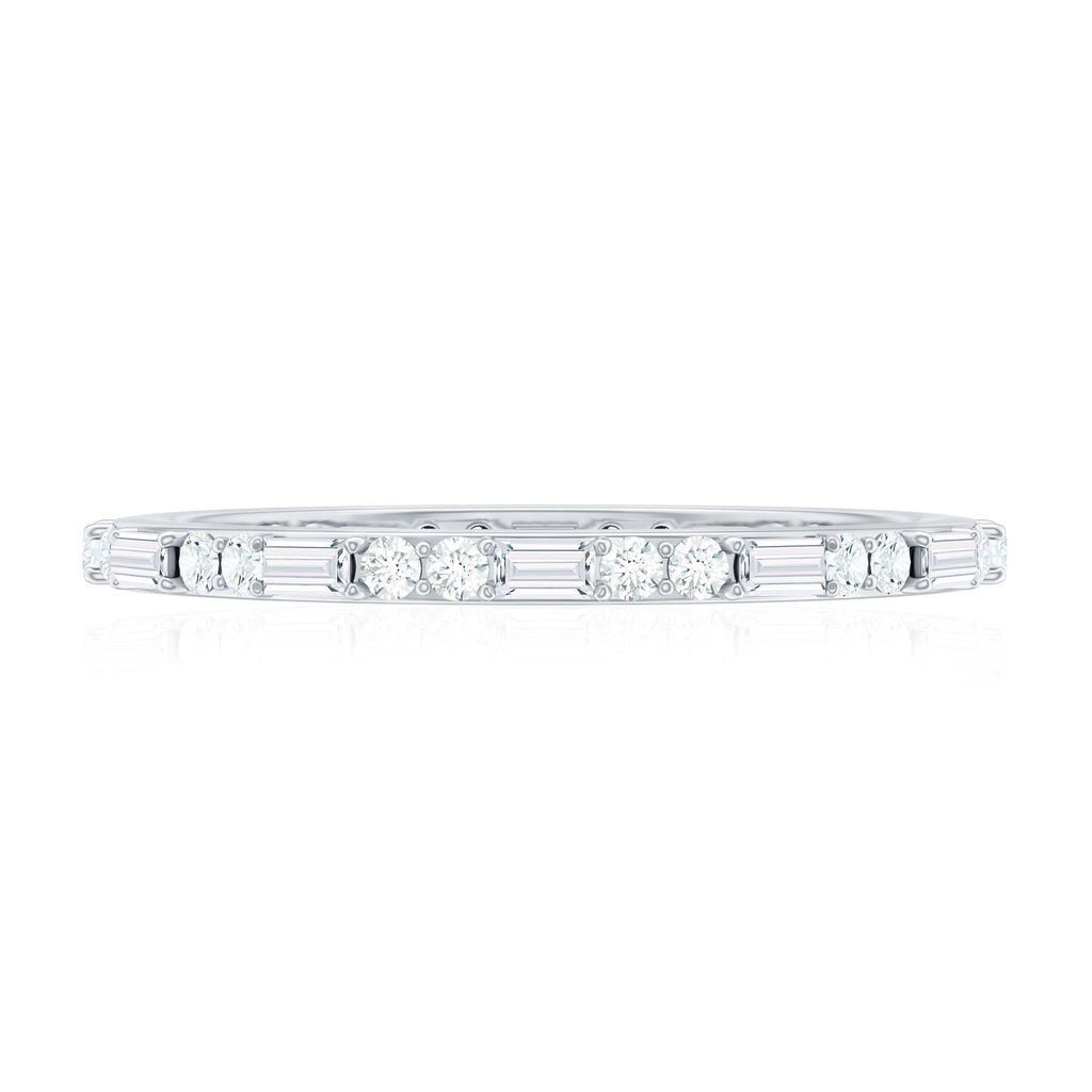 Real Baguette and Round Diamond Full Eternity Ring