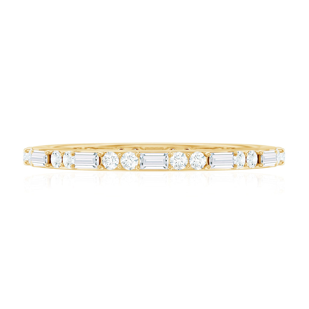 Real Baguette and Round Diamond Full Eternity Ring